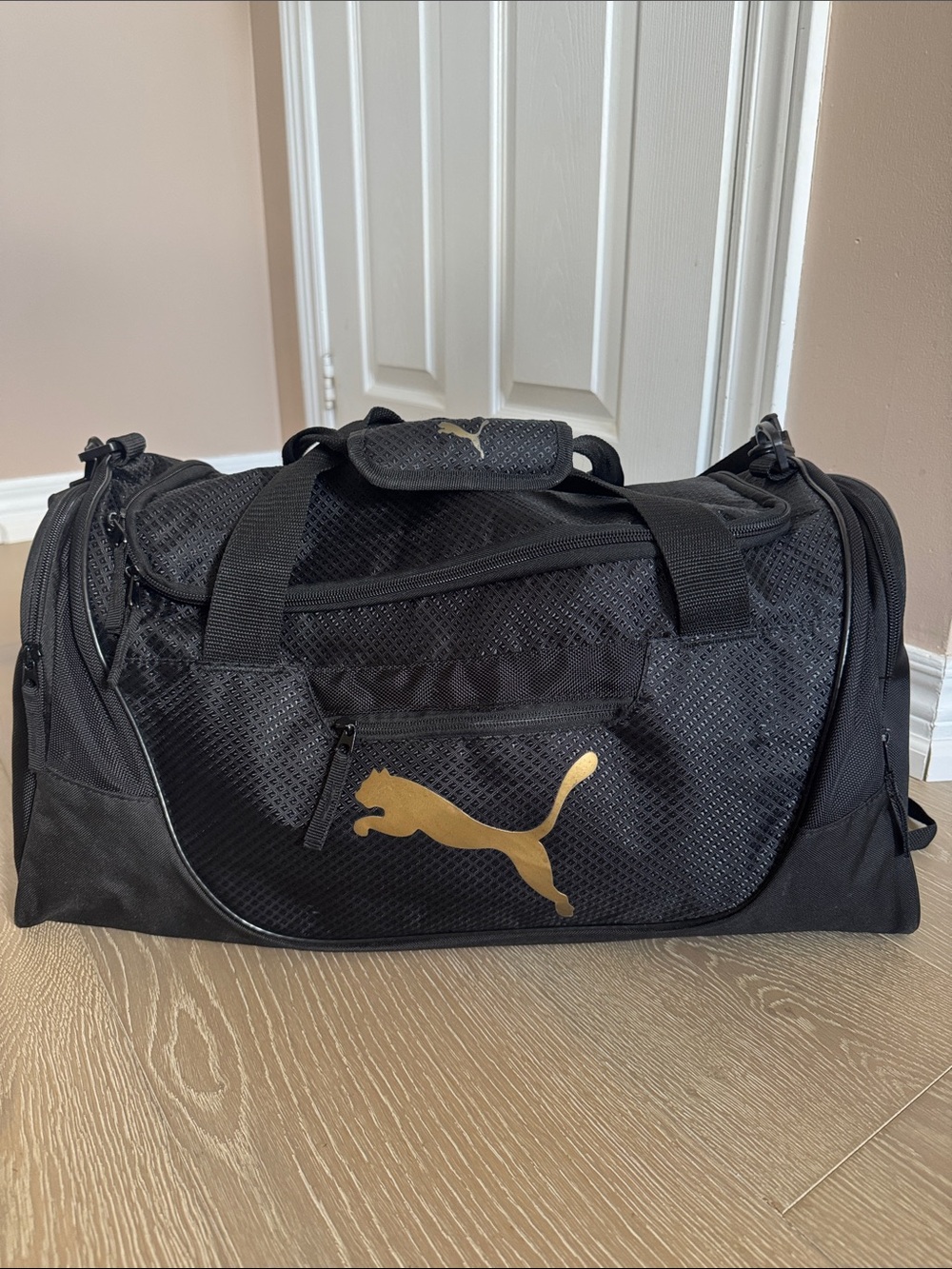 Puma Black with Gold Logo Duffle Bag